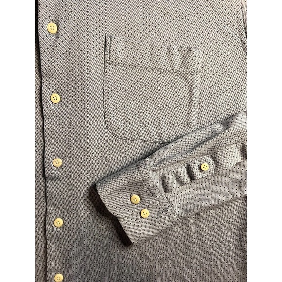 Peter Millar Men's L Button-Up Dress Shirt Gray/Blue + print 100% Cotton EUC - Picture 4 of 8